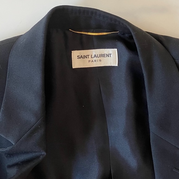 Saint Laurent Black Classic Tailored Wool Blazer F46 US 10 L - Picture 4 of 7